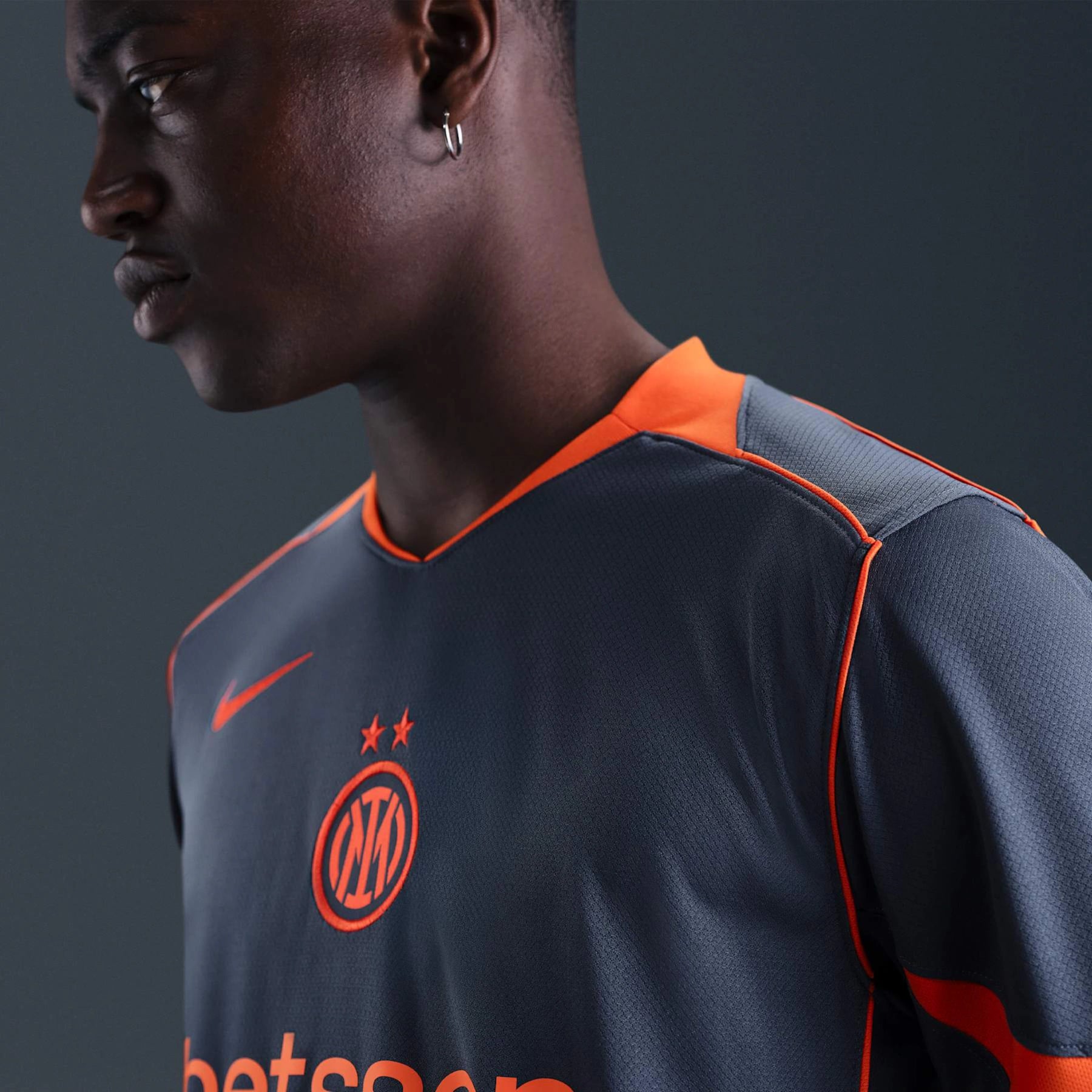 Camisa Inter de Milão III 25/26 Torcedor Nike Masculina - Preta e Laranja