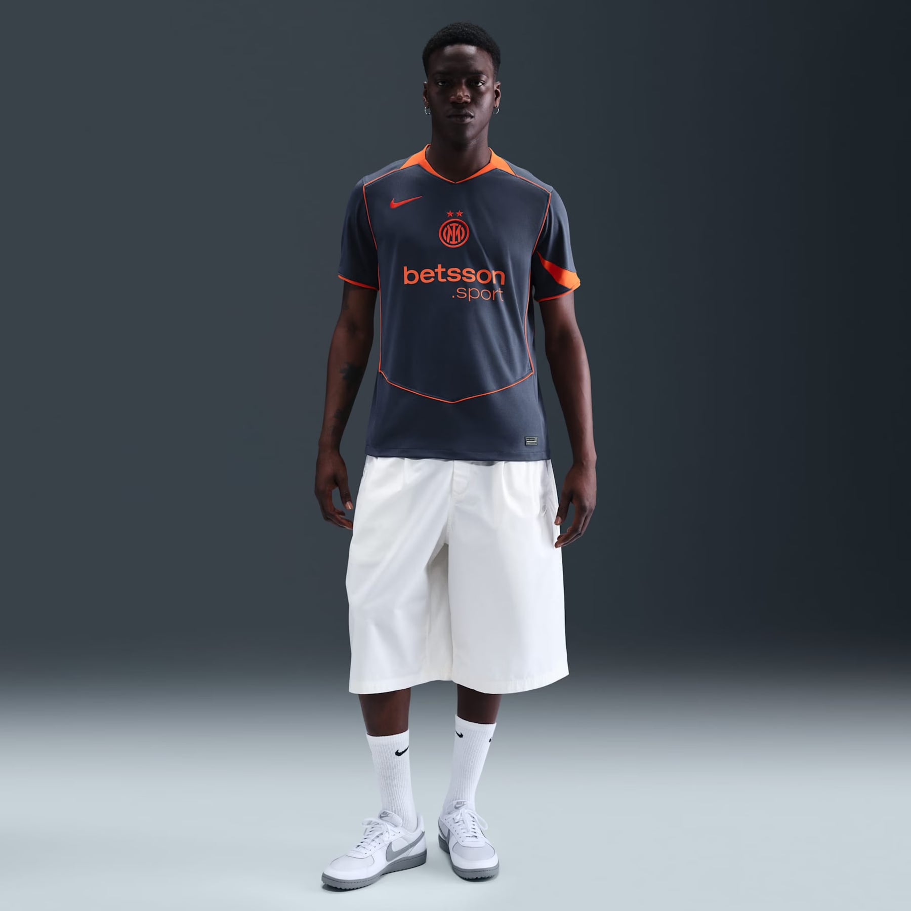 Camisa Inter de Milão III 25/26 Torcedor Nike Masculina - Preta e Laranja