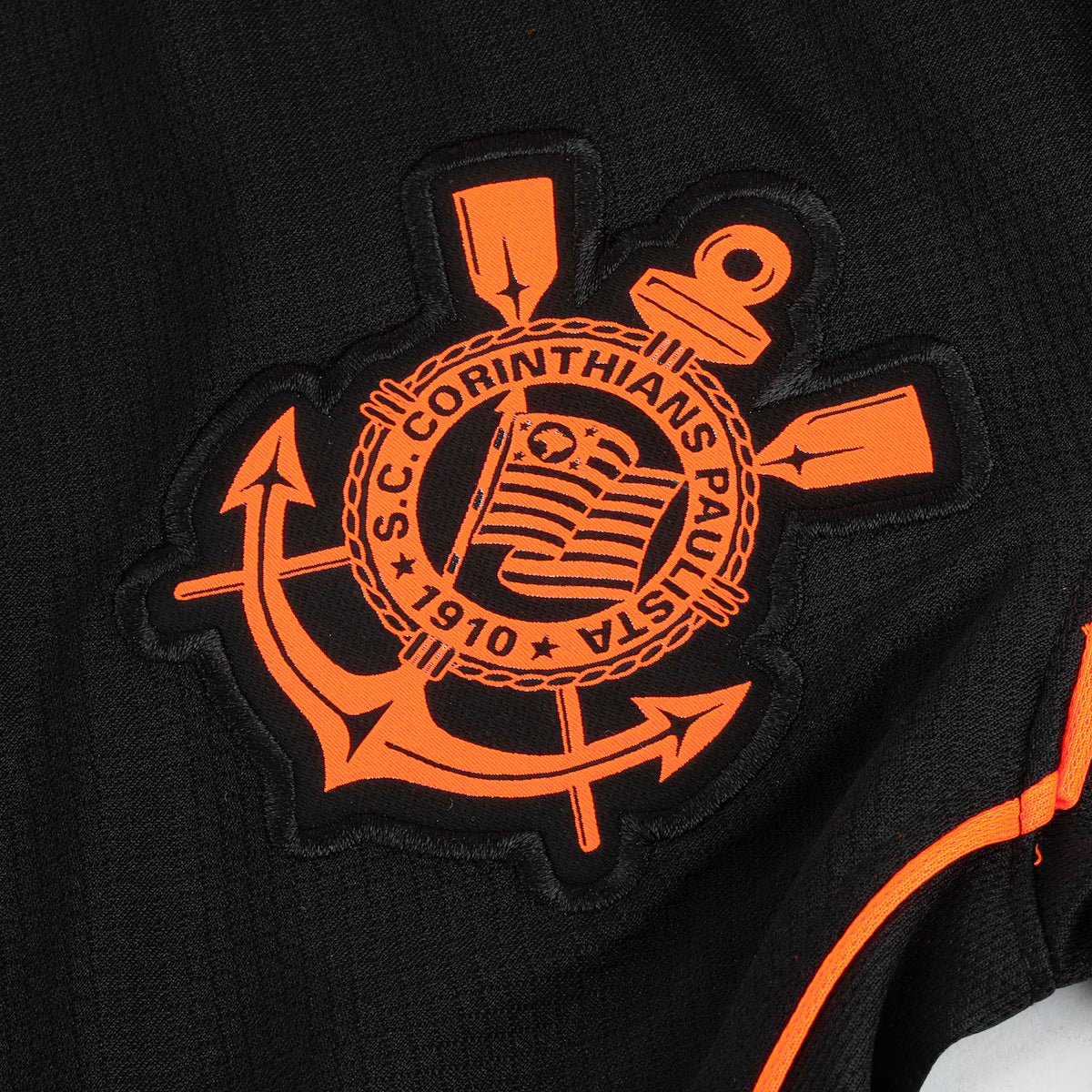 Camisa Corinthians III 25/26 - Torcedor - Preta e Laranja