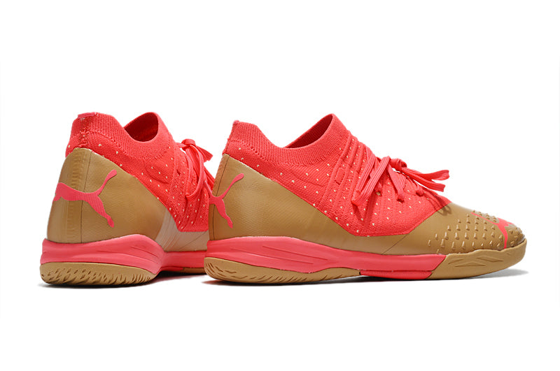Chuteira Futsal Puma Future Z 1.3 IC Dourada e Laranja "Neymar Dream Chaser"