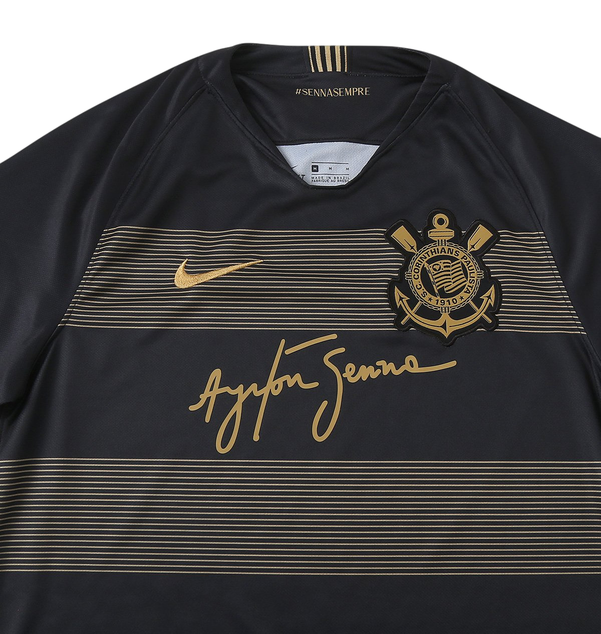 Camisa Corinthians Ayrton Senna 18/19 Retrô - Preta