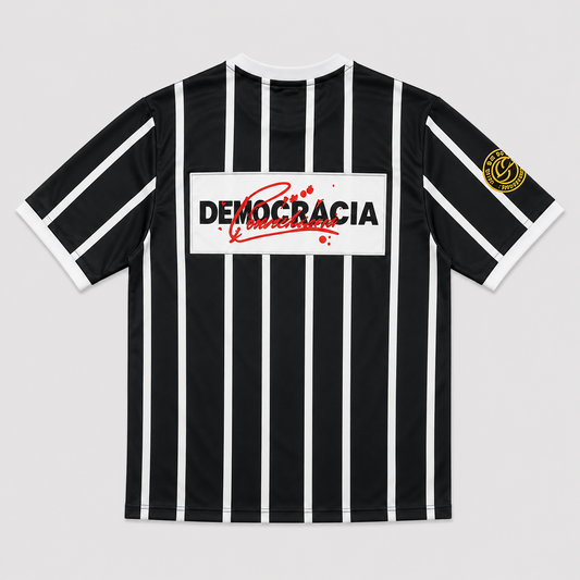 Camisa Corinthians Retrô Democracia Masculina - Preta