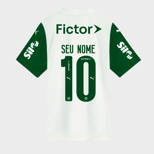 Camisa Palmeiras II 25/26 - Torcedor Puma Masculina - Branca + Patrocínios