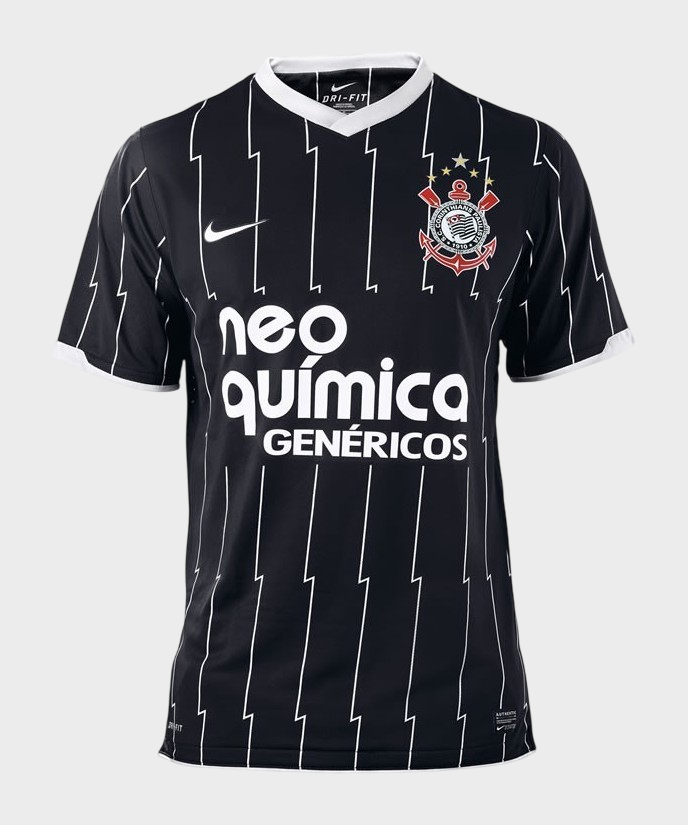 Camisa Corinthians II 2011 Retrô - Preta e Branca