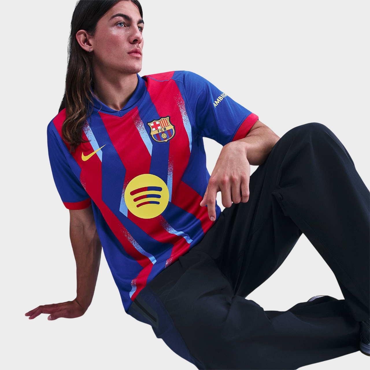 Camisa Barcelona IV 25/26 - Torcedor Nike Masculina - Azul e Grená