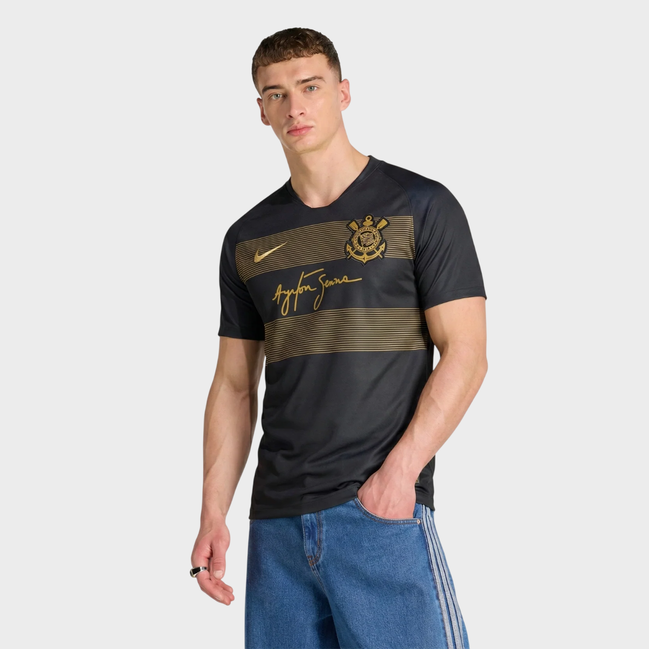 Camisa Corinthians Ayrton Senna 18/19 Retrô - Preta