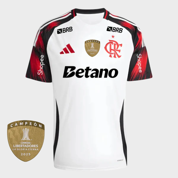 Camisa Flamengo II 25/26 - Torcedor + Patrocínios - Branca