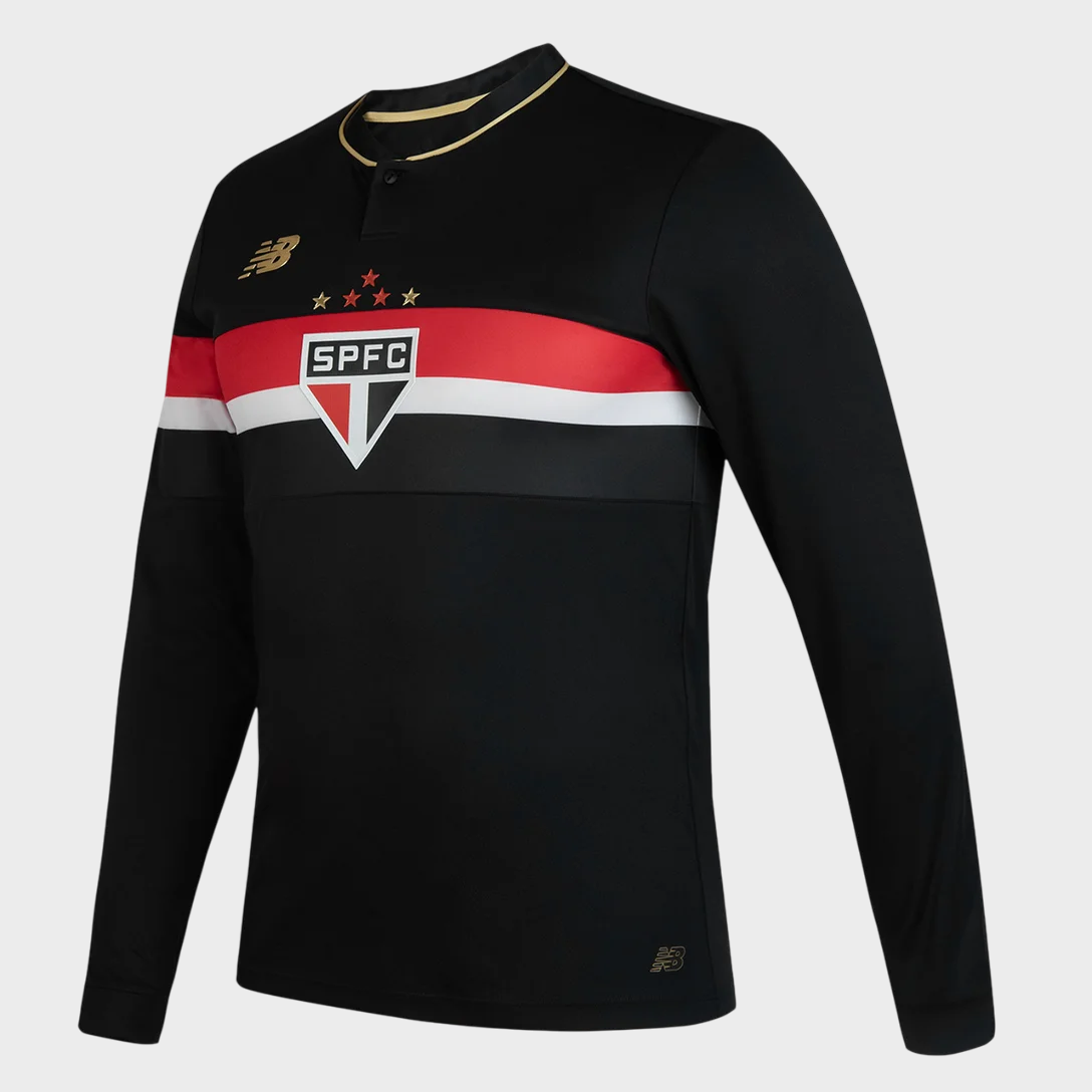 Camisa São Paulo III Manga Longa Comemorativa 25/26 - Preta