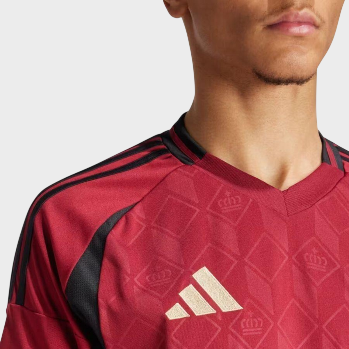Camisa Bélgica I 24/25 - Torcedor Adidas Masculina - Bordô