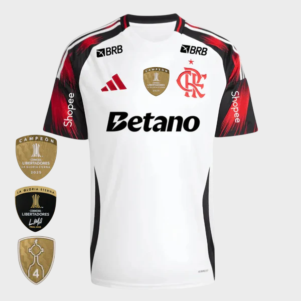 Camisa Flamengo II 25/26 - Torcedor + Patrocínios - Branca