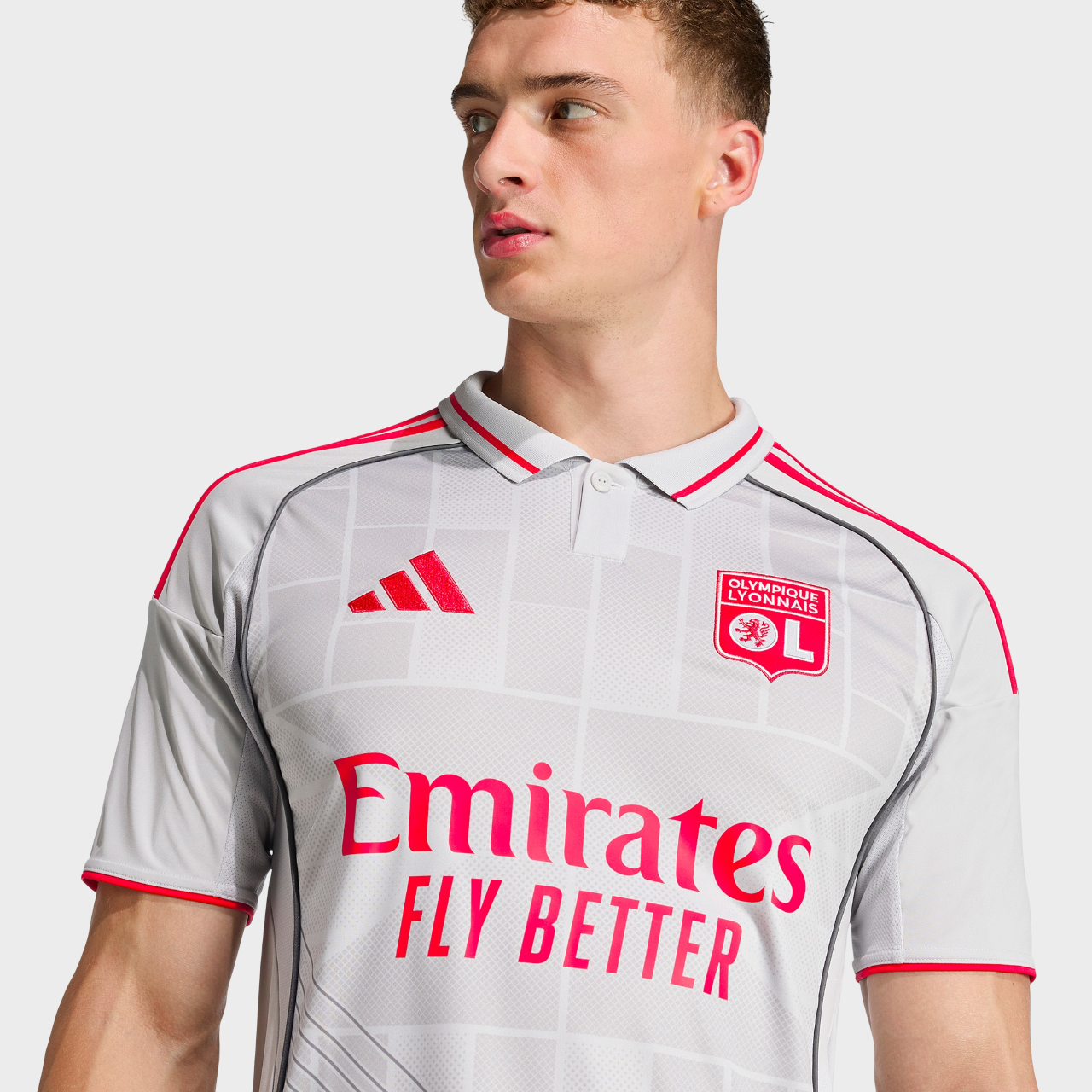 Camisa Lyon III 25/26 - Torcedor Adidas - Cinza