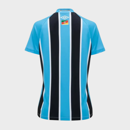 Camisa Grêmio Feminina I 25/26 - Azul e Preta + Patrocínios