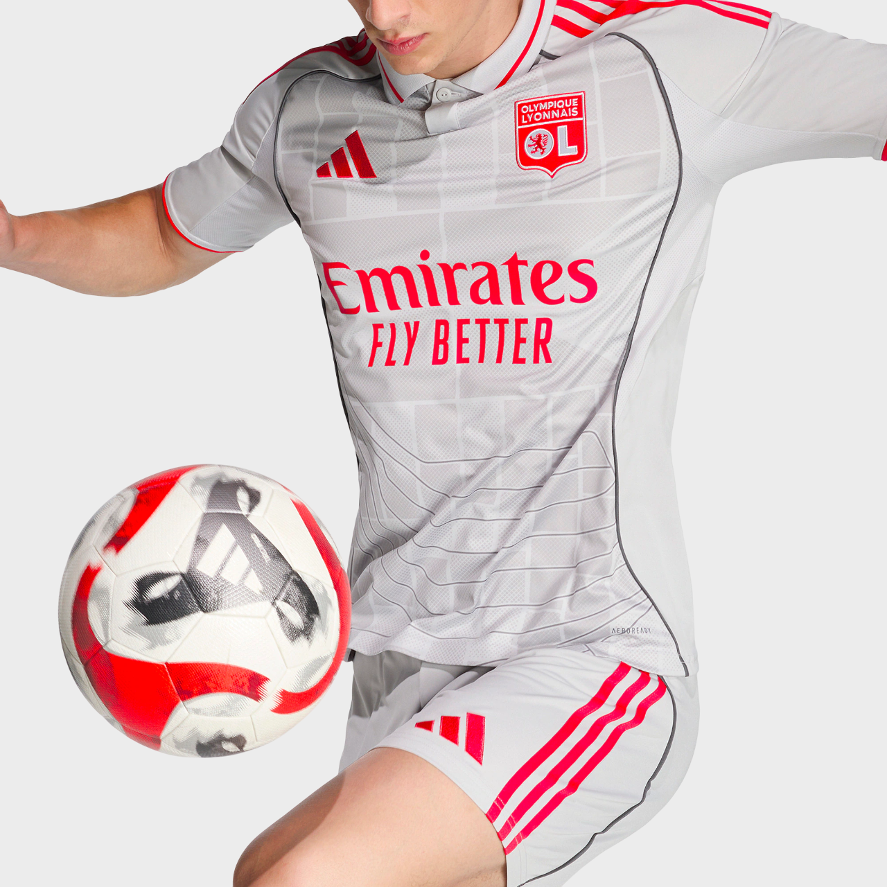 Camisa Lyon III 25/26 - Torcedor Adidas - Cinza