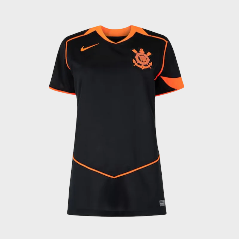 Camisa Corinthians Feminina III 25/26 - Torcedor - Preta e Laranja