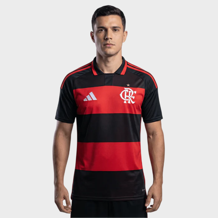 Camisa Flamengo I 26/27 - Torcedor Adidas Masculina - Vermelha e Preta