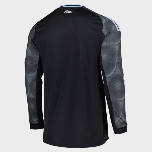 Camisa Aston Villa II Manga Longa 25/26 Adidas Torcedor Masculina - Preta
