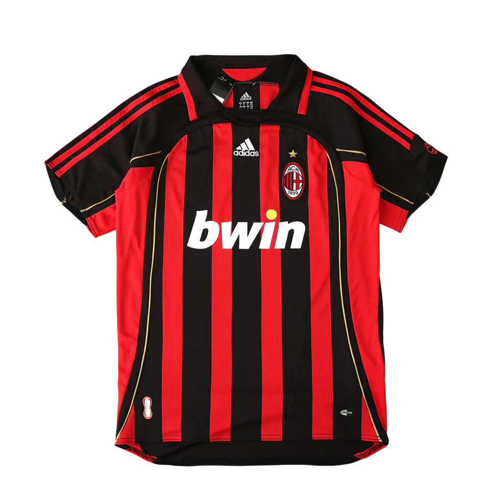 Camisa Milan I 2006/2007 Adidas Torcedor - Vermelha e Preto - Retrô