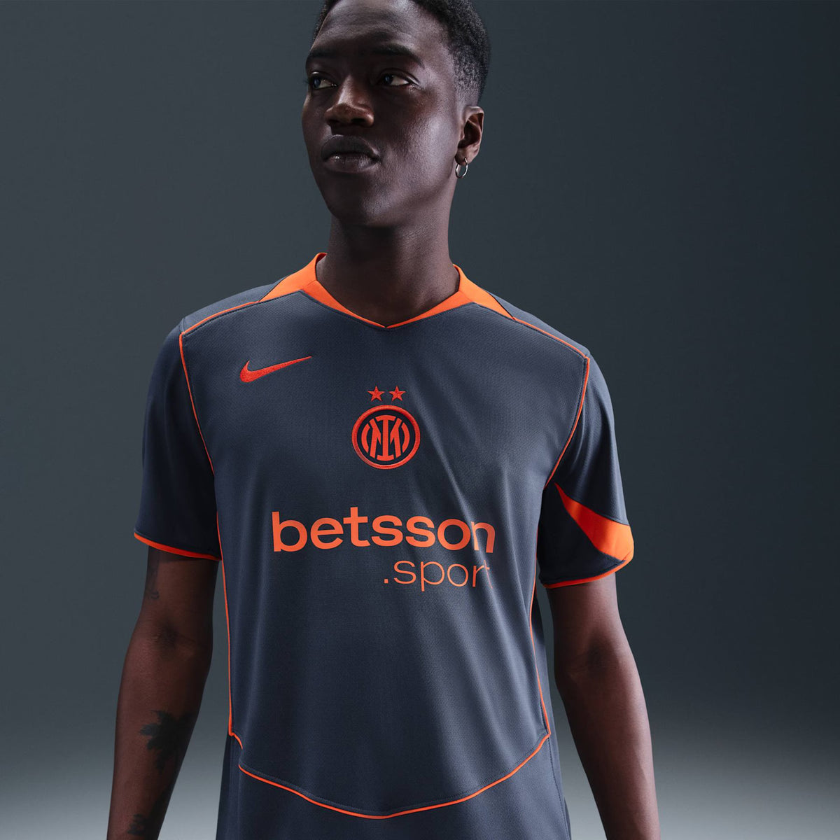 Camisa Inter de Milão III 25/26 Torcedor Nike Masculina - Preta e Laranja