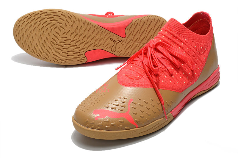 Chuteira Futsal Puma Future Z 1.3 IC Dourada e Laranja "Neymar Dream Chaser"