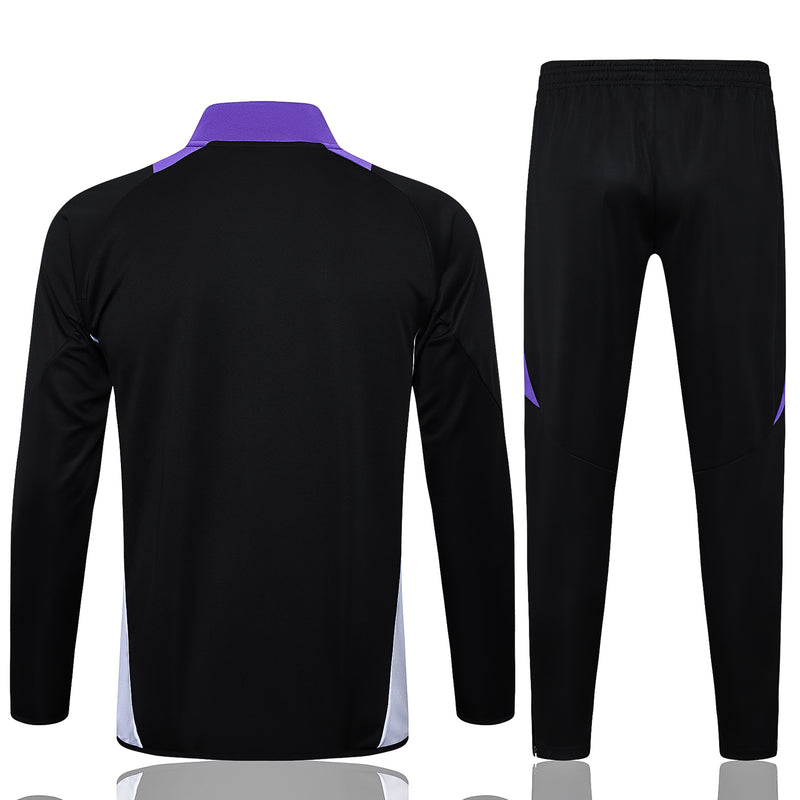Conjunto Agasalho Treino Real Madrid 24/25 - Preto e Roxo