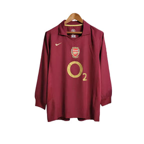 Camisa Arsenal I 2005/2006 Manga Longa - Retrô - Vinho