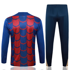 Conjunto Agasalho Treino Barcelona 24/25 - Azul e Grená