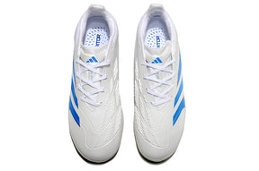 Chuteira Society Adidas Predator Elite TF Branca e Azul "Kvara"