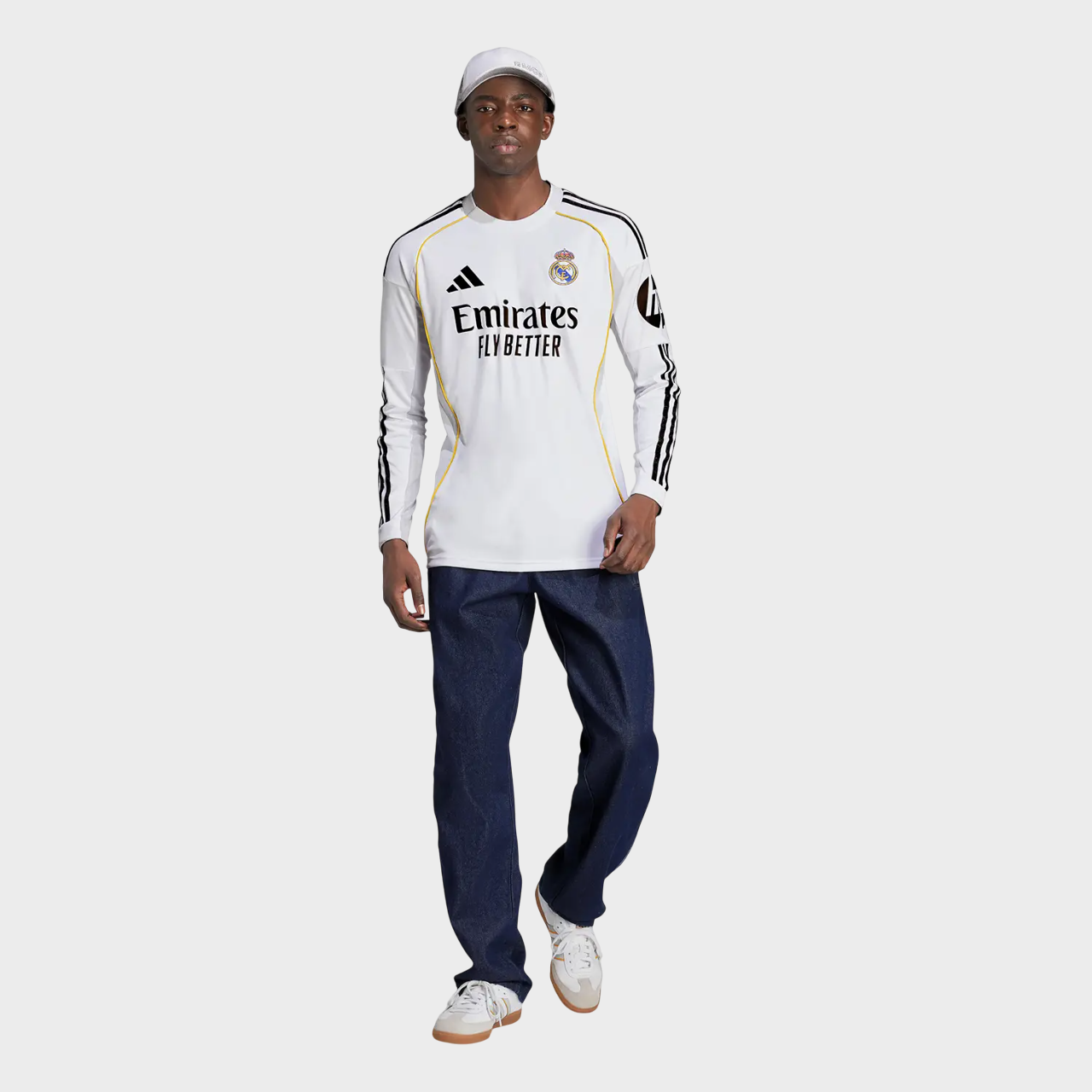Camisa Real Madrid I Manga Longa 25/26 Torcedor Adidas - Branca