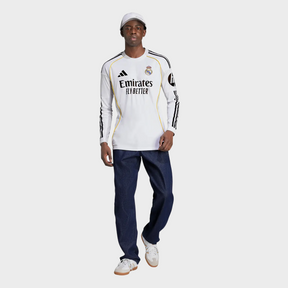 Camisa Real Madrid I Manga Longa 25/26 Torcedor Adidas - Branca