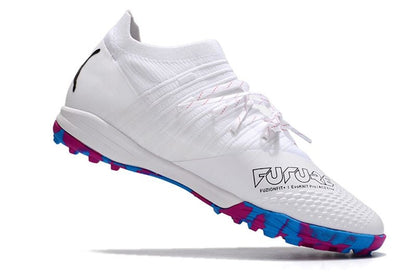 Chuteira Society Puma Future Z 1.3 TF Branca e Azul