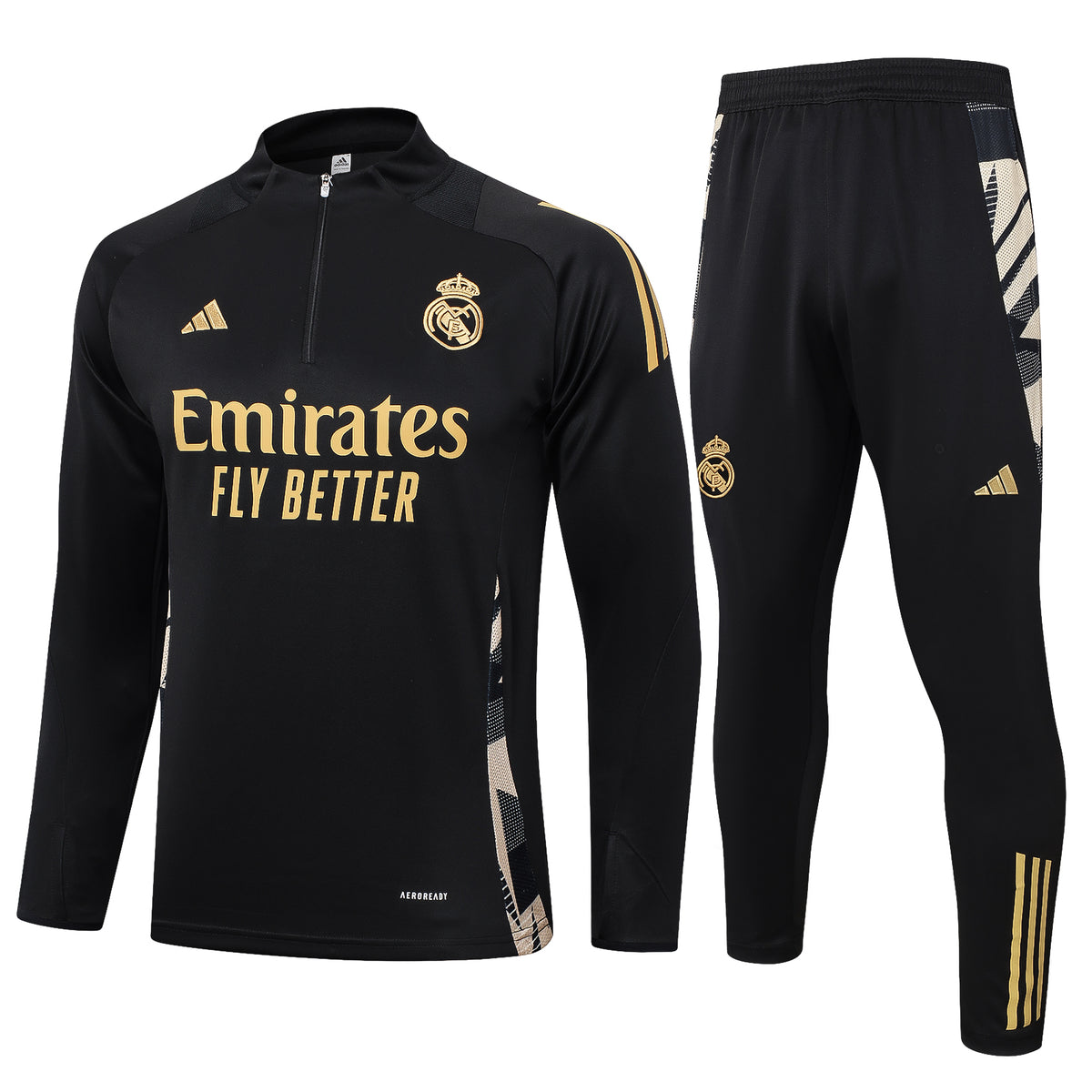 Conjunto Agasalho Treino Real Madrid 24/25 - Preto
