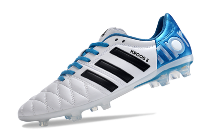 Chuteira Campo Adidas AdiPure 11 Pro FG Branca e Azul "Toni Kroos"