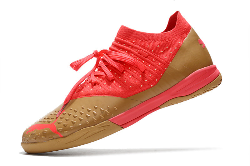 Chuteira Futsal Puma Future Z 1.3 IC Dourada e Laranja "Neymar Dream Chaser"