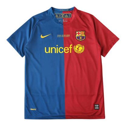 Camisa Barcelona I 2008/2009 Nike Torcedor - Azul e Grená - Retrô