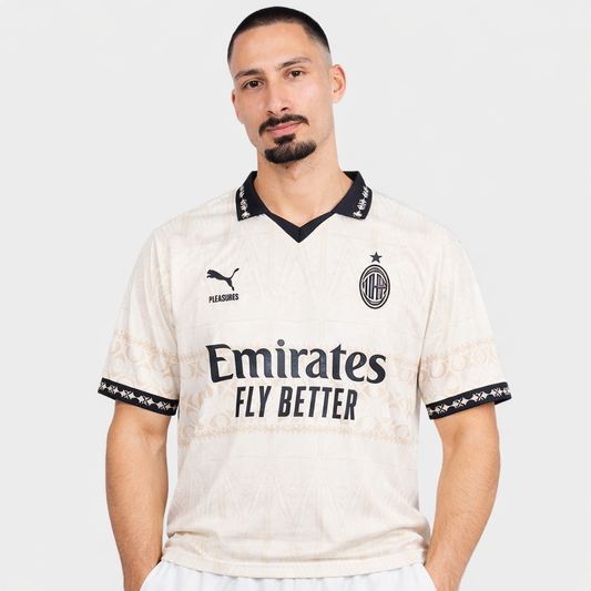 Camisa AC Milan Pleasures 23/24 - Torcedor Puma - Bege