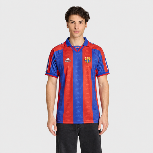 Camisa Barcelona I 1992/1995 Kappa Torcedor - Azul e Grená - Retrô