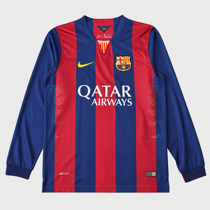 Camisa Barcelona I 2014/2015 Manga Longa Torcedor - Retrô