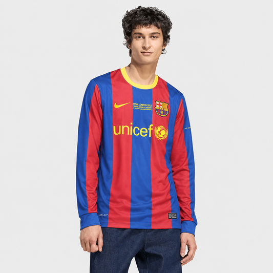 Camisa Barcelona I 2010/2011 Manga Longa - Retrô