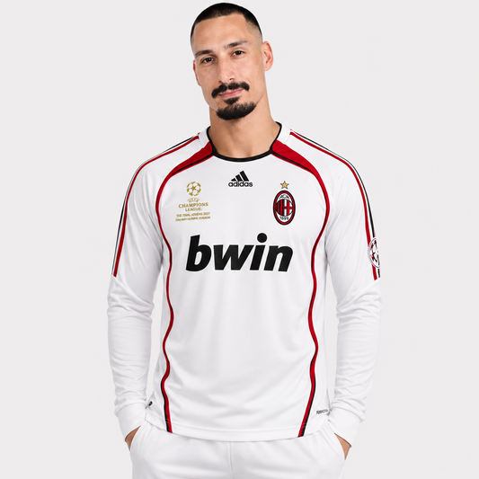 Camisa Milan II 2006/2007 Manga Longa - Retrô - Branca