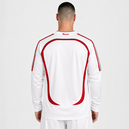 Camisa Milan II 2006/2007 Manga Longa - Retrô - Branca