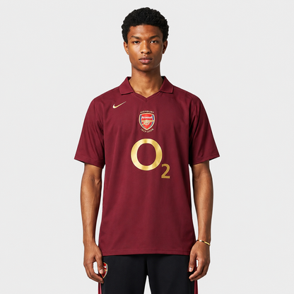 Camisa Arsenal I 2005/2006 - Vinho - Retrô