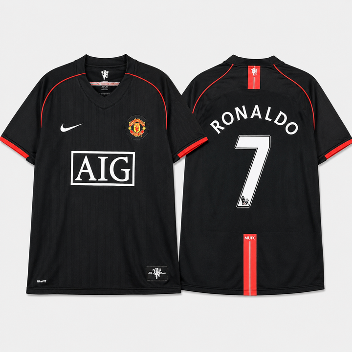 Camisa Manchester United II 2007/2008 Preta Retrô - Ronaldo 7