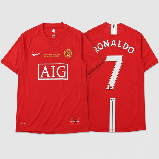 Camisa Manchester United I 2007/2008 Vermelha Retrô - Ronaldo 7