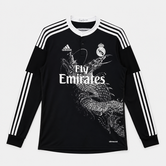 Camisa Real Madrid III 2014/2015 Manga Longa - Retrô - Preto