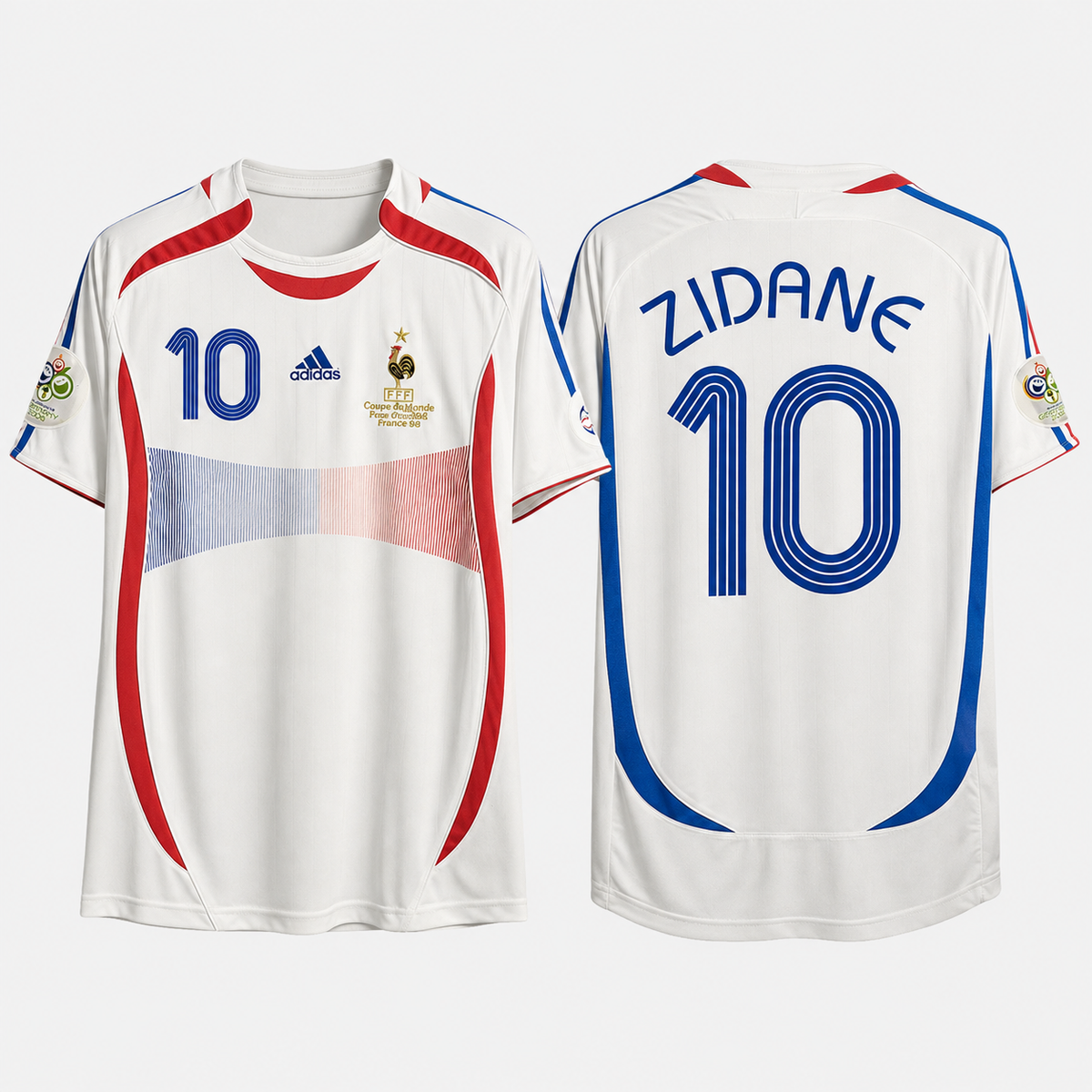 Camisa França II 2006 - Branca - Retrô - ZIDANE 10