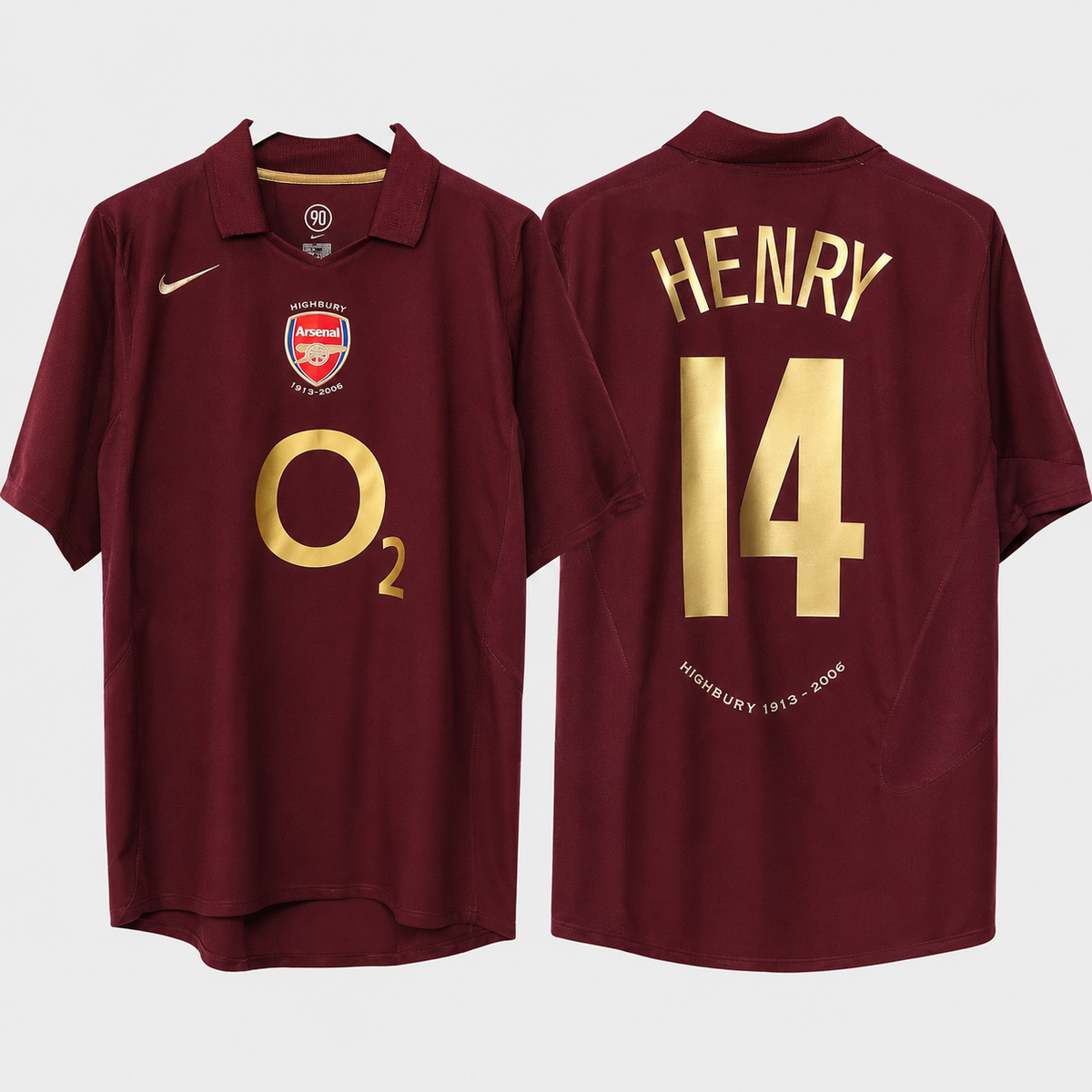 Camisa Arsenal I 2005/2006 - Vinho - Retrô - HENRY 14
