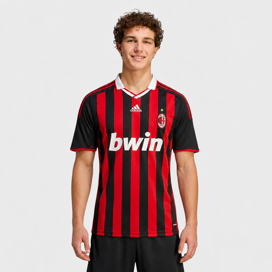 Camisa Milan I 2009/2010 Torcedor - Vermelha e Preto - Retrô
