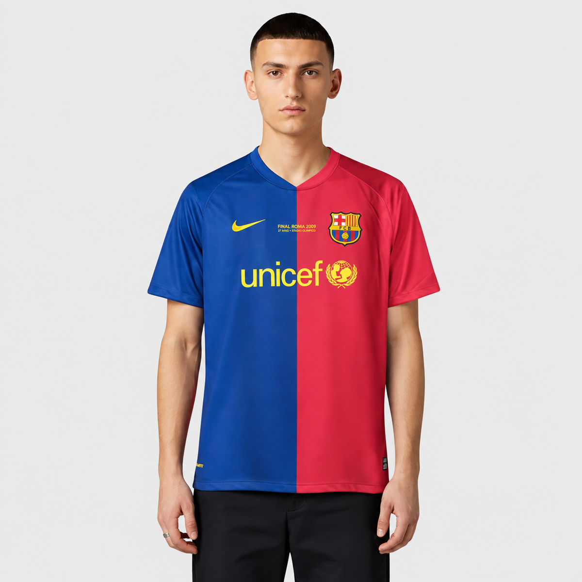 Camisa Barcelona I 2008/2009 Torcedor - Azul e Grená - Retrô