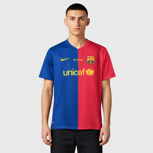 Camisa Barcelona I 2008/2009 Torcedor - Azul e Grená - Retrô