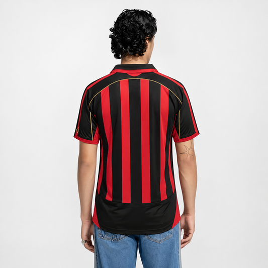 Camisa Milan I 2006/2007 Torcedor - Vermelha e Preto - Retrô
